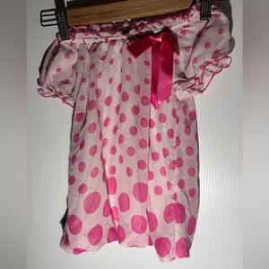 Pink Polka Dot Off-Shoulder Top